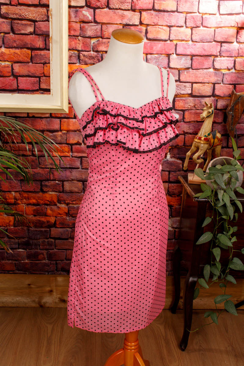 60s Rockabella Kleid pink Polka Dots