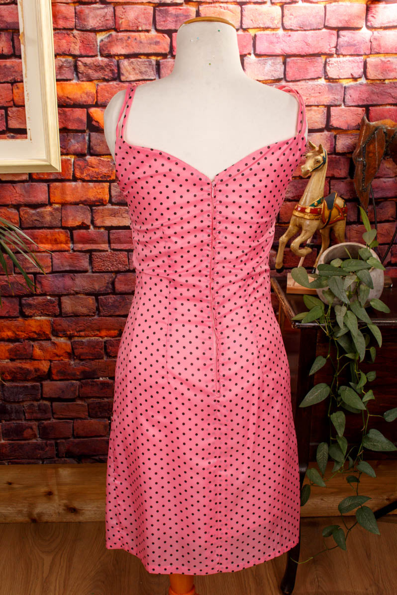 60s Rockabella Kleid pink Polka Dots