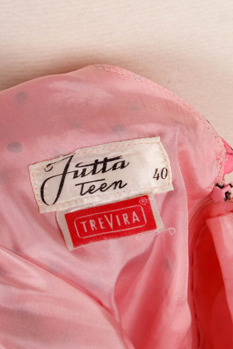 60s Rockabella Kleid pink Polka Dots