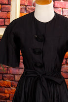 50s New Look Seidenkleid schwarz