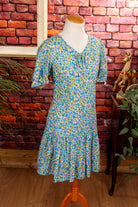 Hippie Minikleid blau Muster