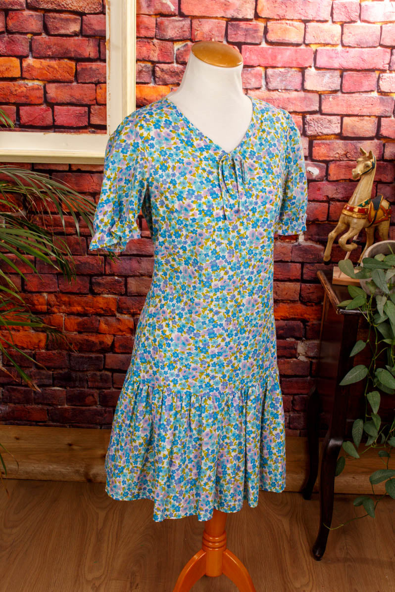 Hippie Minikleid blau Muster