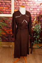 40er Jahre Seidenkleid braun