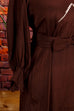 40er Jahre Seidenkleid braun