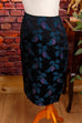 sexy Bleistiftrock petrol Seide 50er 60er blau bunt Frau real-rockabilly Rockabilly schwarz Sekretärin Special XS 32-34 vintageberlin.de