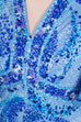 70s Schlagerkleid lang blau 70er Abendmode blau Boho Disco Frau L 44-46 real-boho real-disco Schlager Special vintageberlin.de