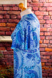 70s Schlagerkleid lang blau
