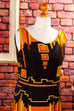 70s Boho Maxikleid orange 60er 70er Boho bunt Disco Frau L 44-46 M 40-42 orange real-boho real-disco Schlager schwarz Special vintageberlin.de