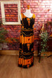 70s Boho Maxikleid orange 60er 70er Boho bunt Disco Frau L 44-46 M 40-42 orange real-boho real-disco Schlager schwarz Special vintageberlin.de