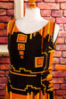 70s Boho Maxikleid orange 60er 70er Boho bunt Disco Frau L 44-46 M 40-42 orange real-boho real-disco Schlager schwarz Special vintageberlin.de