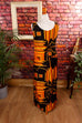 70s Boho Maxikleid orange 60er 70er Boho bunt Disco Frau L 44-46 M 40-42 orange real-boho real-disco Schlager schwarz Special vintageberlin.de