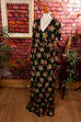 70s Maxikleid schwarz bunt Blumen 70er Abendmode Boho bunt Disco Frau Hippie M 40-42 real-boho real-disco S 36-38 Schlager schwarz Special vintageberlin.de
