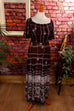 Hippie Maxikleid braun Muster 70er Boho braun Disco Frau Hippie M 40-42 real-boho S 36-38 Schlager Special vintageberlin.de