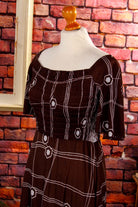 Hippie Maxikleid braun Muster