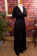 70s Maxikleid schwarz Gothic 70er Abendmode Boho Frau Gothic real-boho S 36-38 Schlager schwarz Special vintageberlin.de