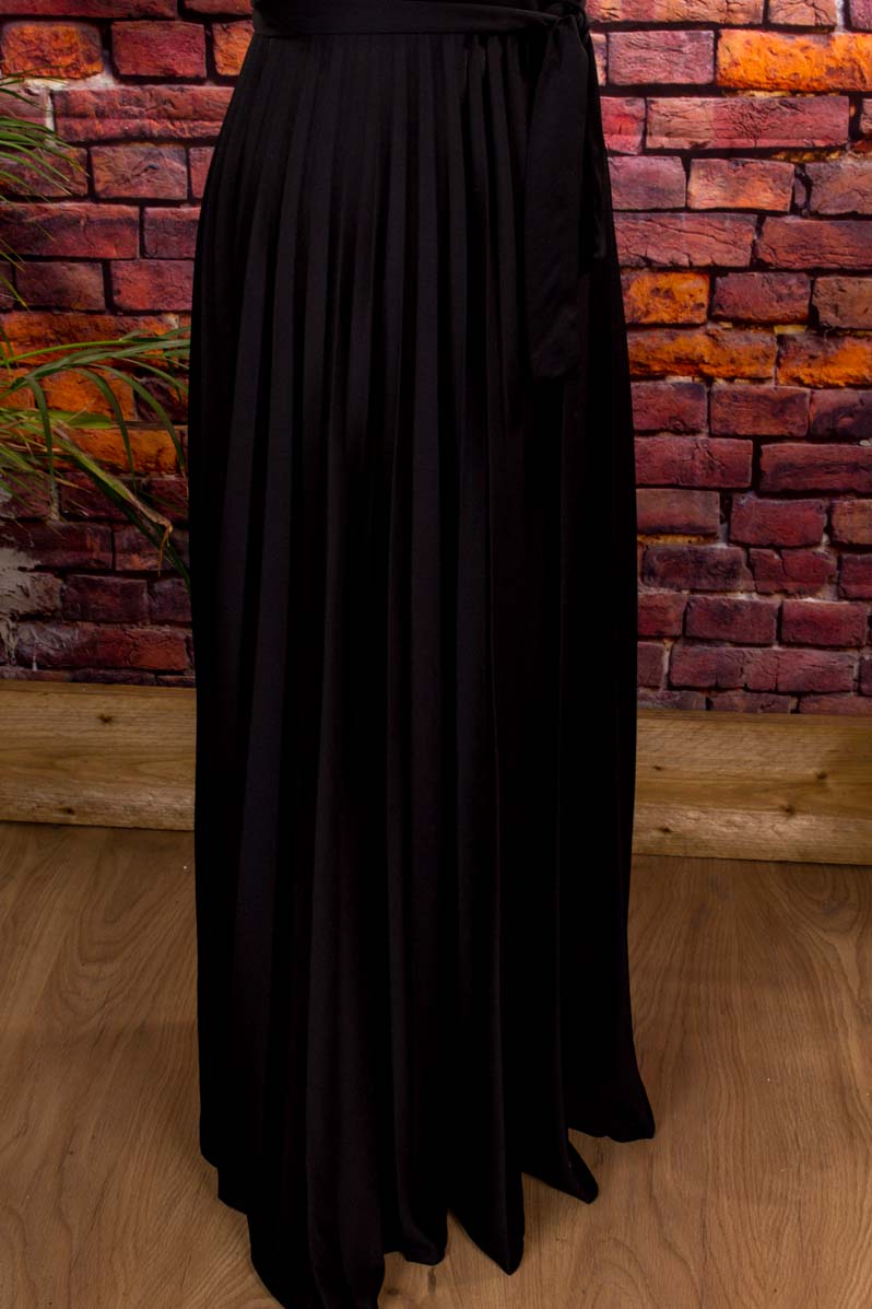 70s Maxikleid schwarz Gothic
