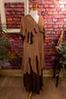 Hippie Chiffon Umstandskleid 60er 70er beige Boho braun Frau Hippie M 40-42 real-boho S 36-38 Schlager Special vintageberlin.de