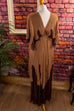 Hippie Chiffon Umstandskleid 60er 70er beige Boho braun Frau Hippie M 40-42 real-boho S 36-38 Schlager Special vintageberlin.de