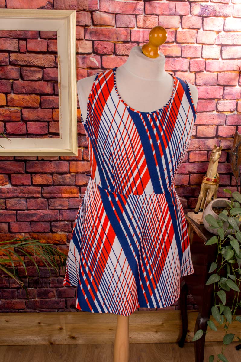 DDR Minikleid bunt streifen