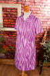 70s Schlagerkleid pink Muster 60er 70er Disco L 44-46 lila pink real-disco real-rockabilly Rockabilly Schlager Special vintageberlin.de