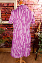 70s Schlagerkleid pink Muster