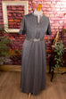 70s Schlager Abendkleid silber Glitzer 70er Abendmode Disco Frau real-disco Schlager silber Special XL 48-50 vintageberlin.de
