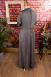 70s Schlager Abendkleid silber Glitzer 70er Abendmode Disco Frau real-disco Schlager silber Special XL 48-50 vintageberlin.de
