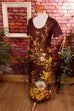 70er Maxikleid braun Blumenmuster 70er Boho braun bunt Frau M 40-42 real-boho Schlager Special vintageberlin.de