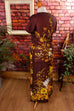70er Maxikleid braun Blumenmuster 70er Boho braun bunt Frau M 40-42 real-boho Schlager Special vintageberlin.de