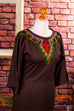Hippie Maxikleid braun bestickt 70er Boho braun Frau Hippie M 40-42 real-boho Special vintageberlin.de