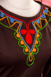 Hippie Maxikleid braun bestickt