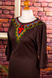 Hippie Maxikleid braun bestickt 70er Boho braun Frau Hippie M 40-42 real-boho Special vintageberlin.de