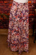 Boho Maxirock Blumenmuster 70er Boho bunt Frau Hippie M 40-42 real-boho rosa Schlager Special vintageberlin.de