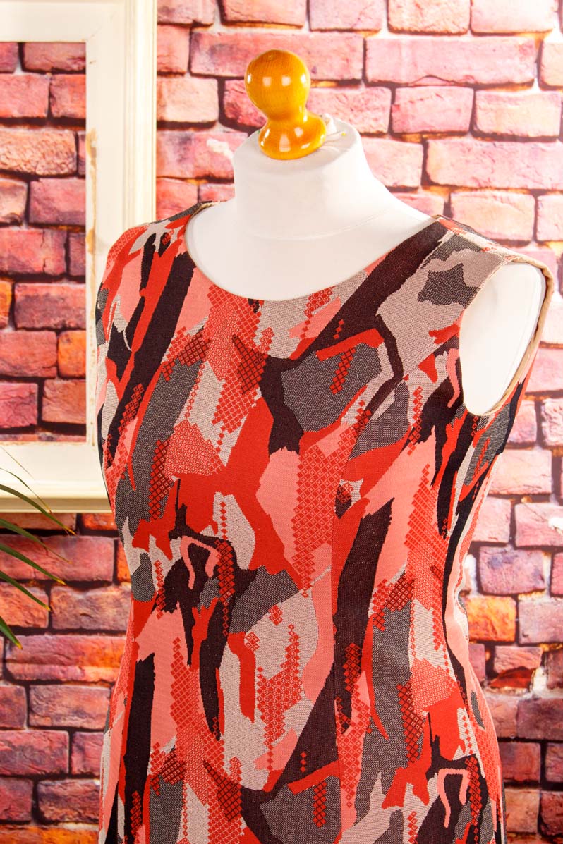 70s Schlager Maxikleid rot Glitzer