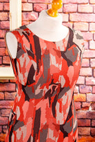 70s Schlager Maxikleid rot Glitzer