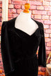 Gothic Samtkleid schwarz 80er Abendmode Disco Frau Gothic Rockabilly S 36-38 schwarz Special vintageberlin.de