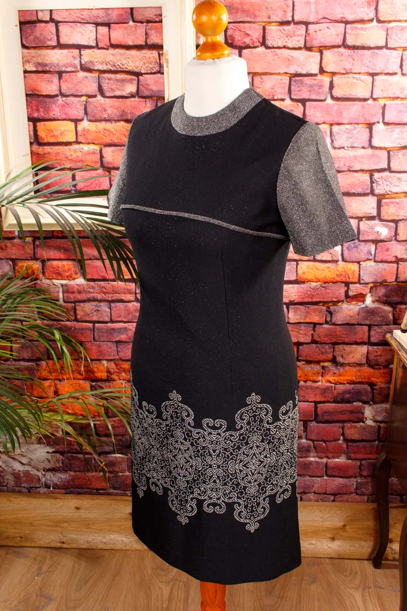 Disco Glitzerkleid silber schwarz