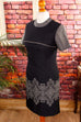 Disco Glitzerkleid silber schwarz 60er 70er Abendmode Disco Frau M 40-42 real-disco real-rockabilly Rockabilly Schlager schwarz silber Special vintageberlin.de