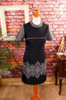 Disco Glitzerkleid silber schwarz 60er 70er Abendmode Disco Frau M 40-42 real-disco real-rockabilly Rockabilly Schlager schwarz silber Special vintageberlin.de