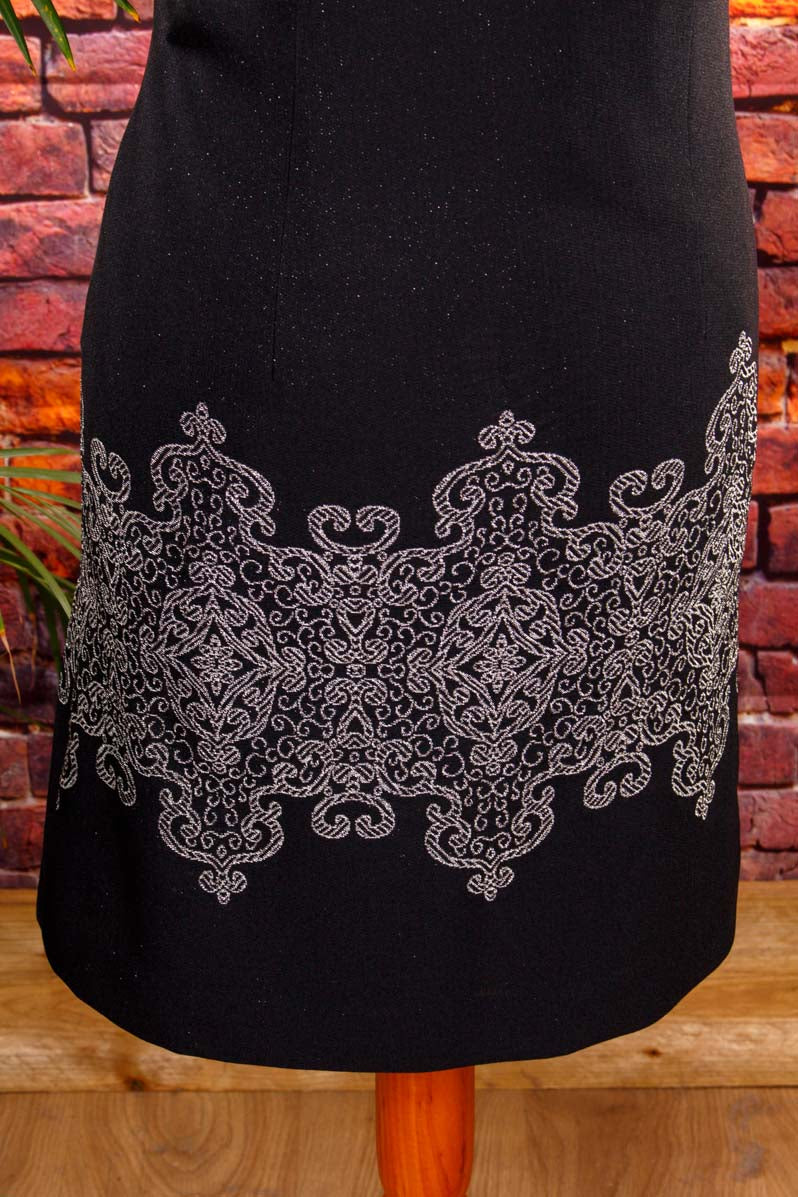 Disco Glitzerkleid silber schwarz