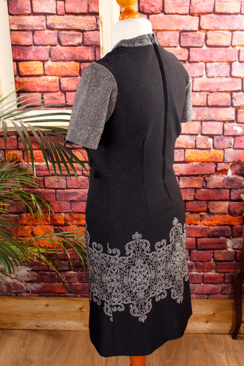 Disco Glitzerkleid silber schwarz