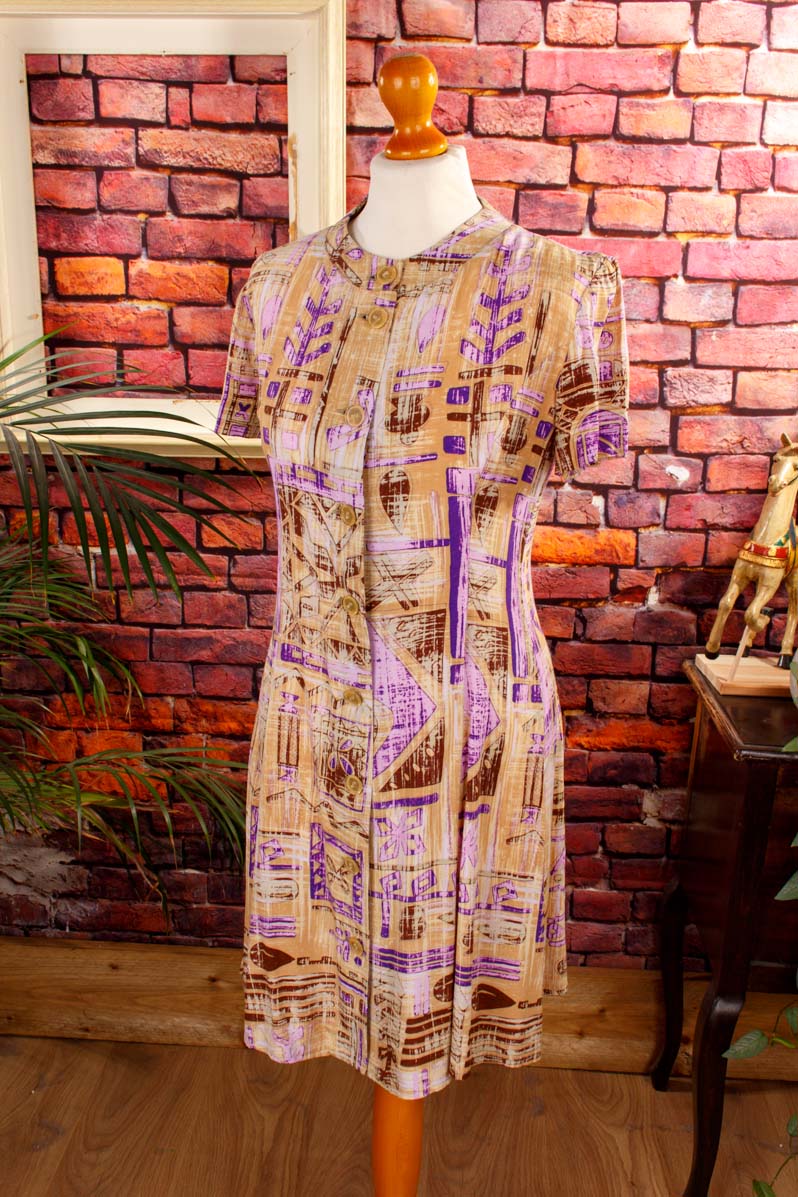 80s Sommerkleid bunt Muster