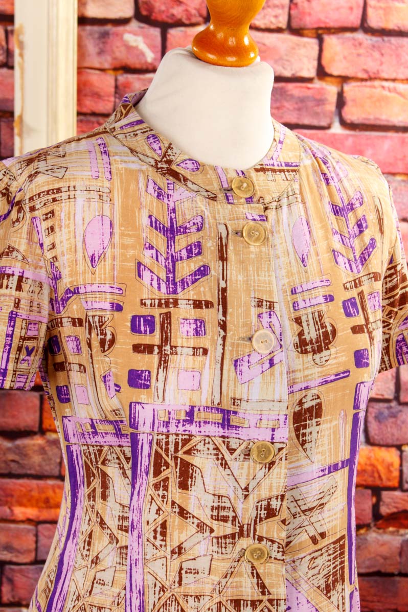 80s Sommerkleid bunt Muster