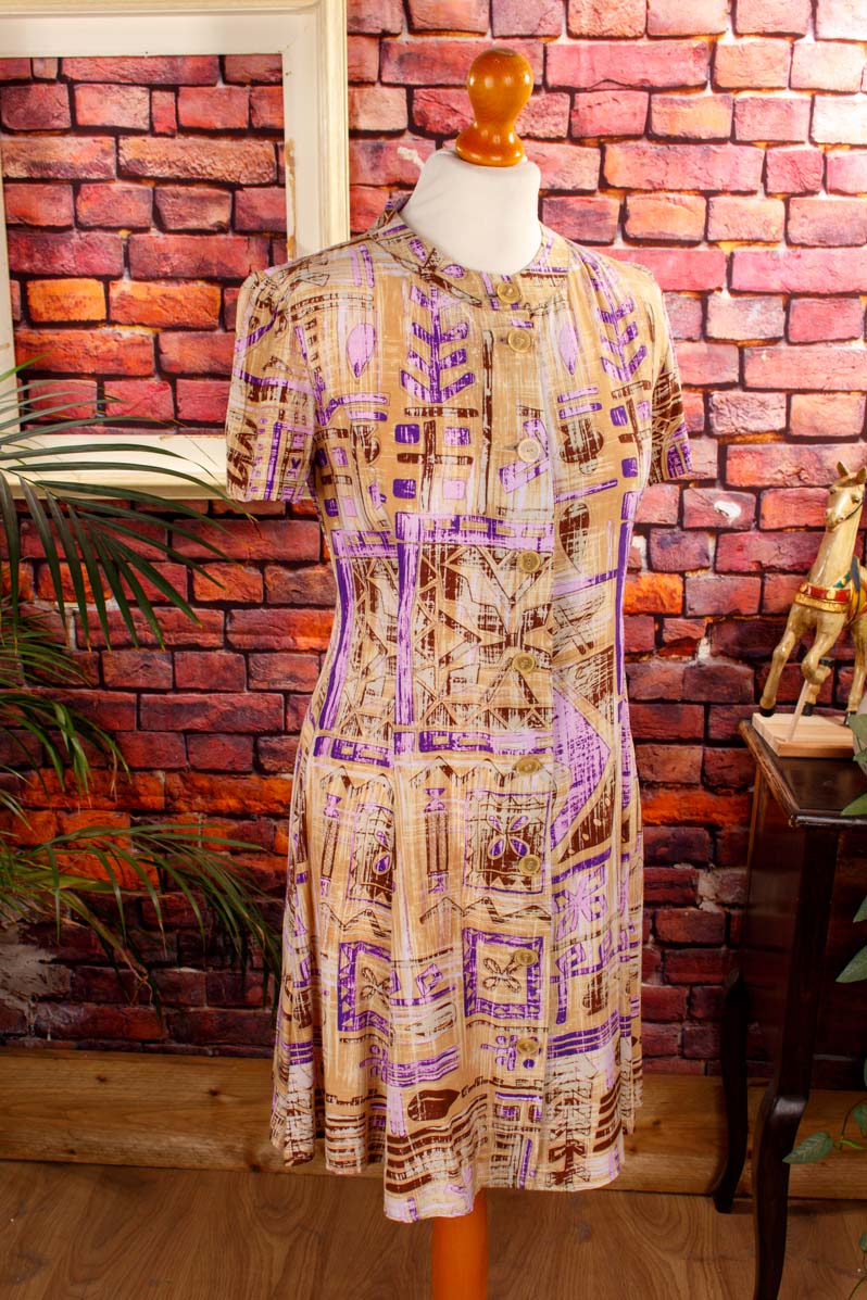 80s Sommerkleid bunt Muster