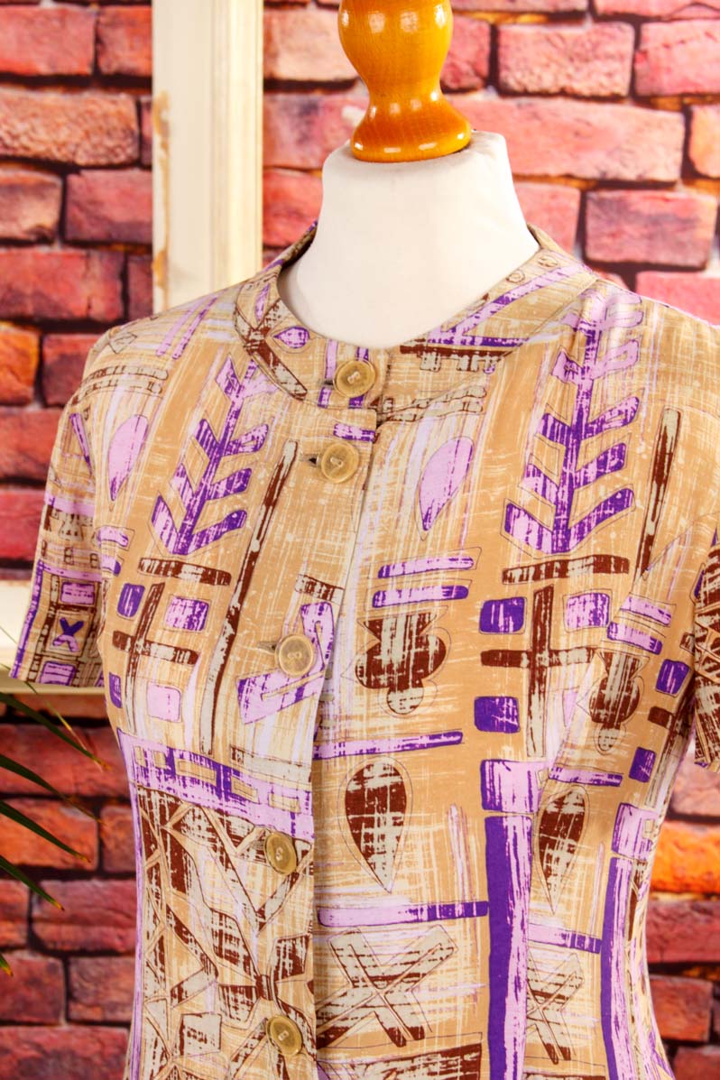 80s Sommerkleid bunt Muster