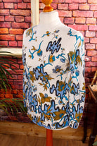 70s Langarm Shirt Strick bunt Muster