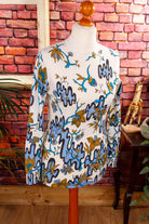 70s Langarm Shirt Strick bunt Muster