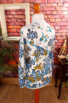 70s Langarm Shirt Strick bunt Muster