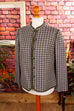 Wollmix Blazer Hahnentritt 70er 80er Frau grau grün M 40-42 Rockabilly Sekretärin vintageberlin.de