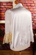 Vintage Bluse weiß-gold Spitze